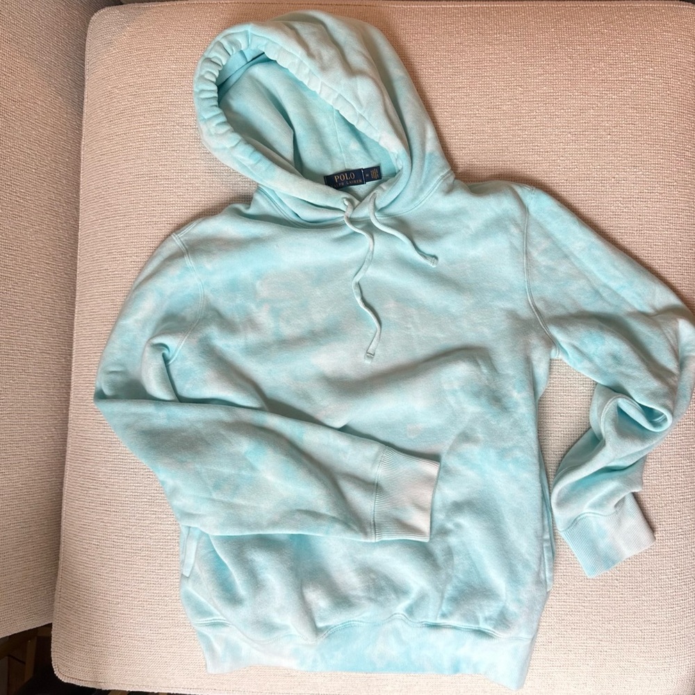 Polo Ralph Lauren sky blue tie dye hoodie